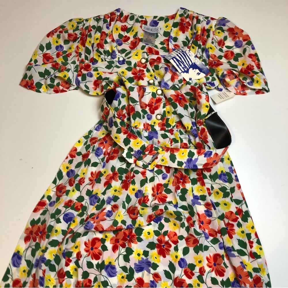 Vintage Deadstock Camillia Womens Floral Dress Size 14